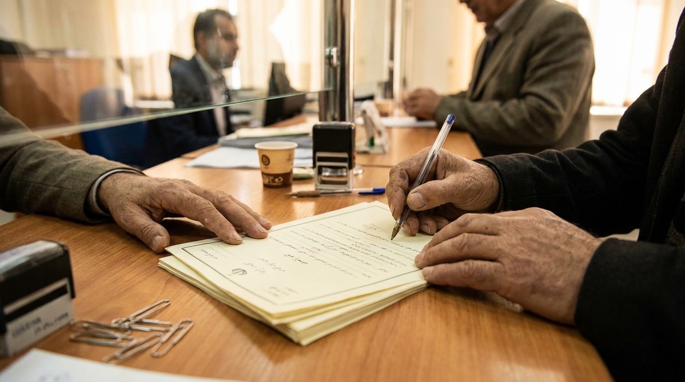 Assinatura do contrato de financiamento habitacional no banco
