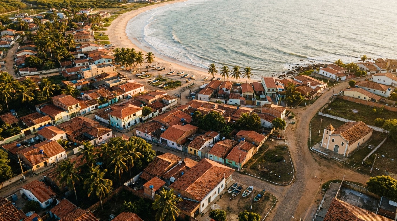 Vista da orla de Aracruz, no litoral norte do Espírito Santo