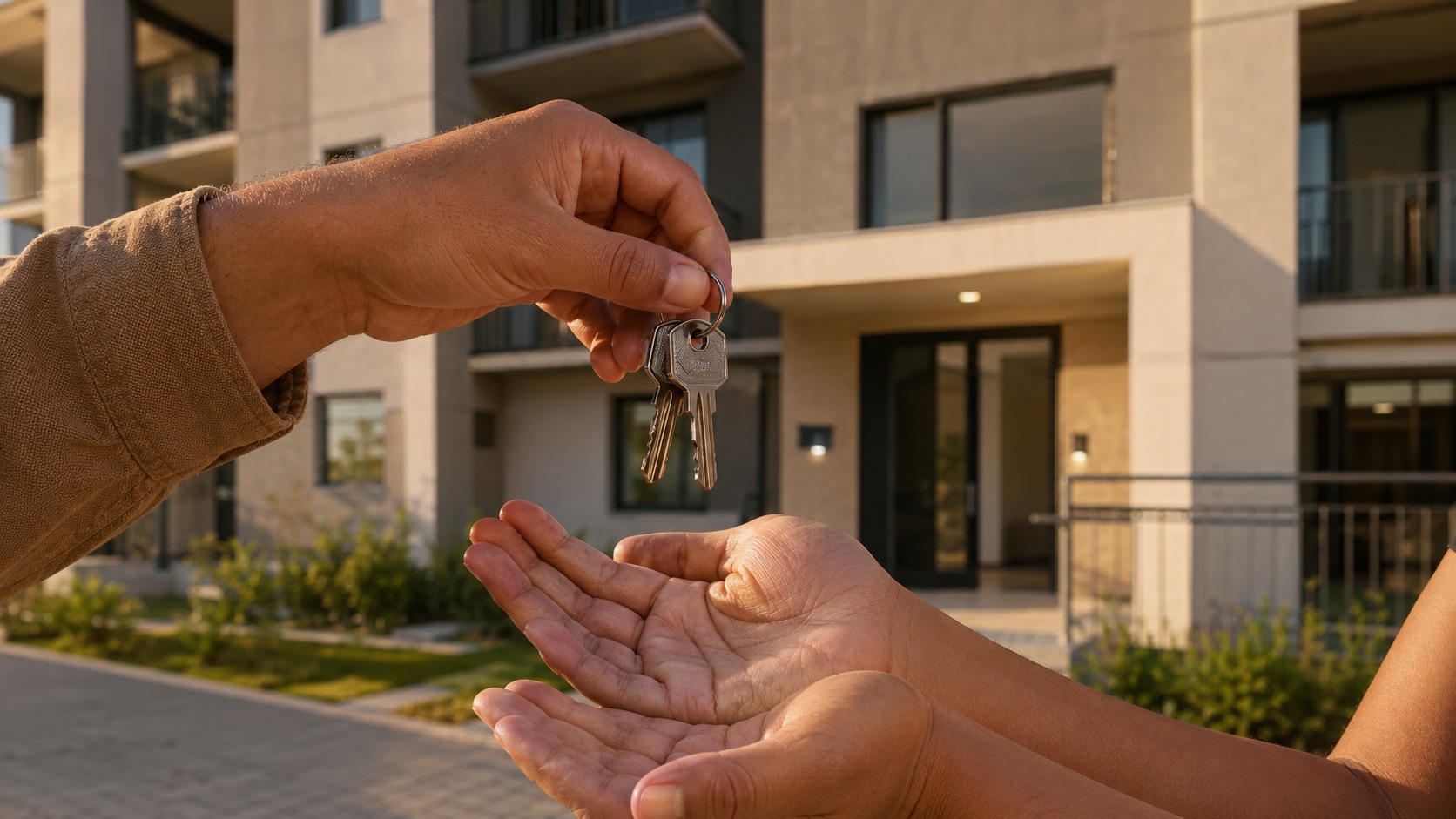 Chaves de um apartamento novo sendo entregues em Aracruz